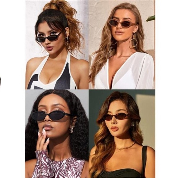 90s oval sunglasses small retro tinted slim uv400 womens mens glasses vintage main image 6